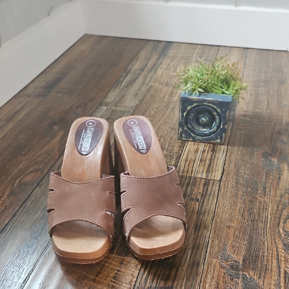 The Leather Co. Brown Suede Women's Mules Made‎ In Italy - Picture 4 of 9